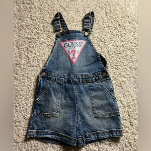 Girls Size 10 Vintage Guess Overall Shorts NWT